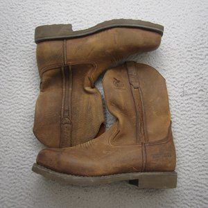 Georgia Boots Mens Size 9 M Brown Leather Wellington Steel Toe Work Wear